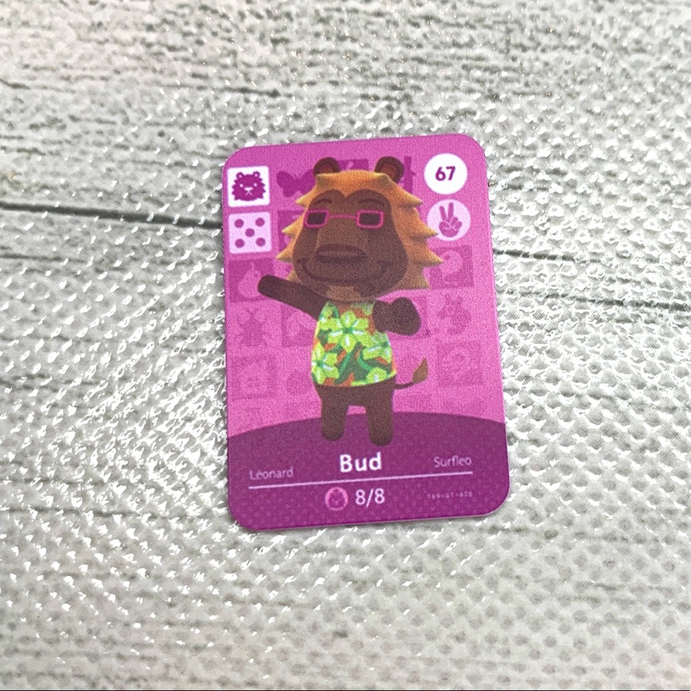 Animal Crossing Amiibo Bud Mini NFC Card. Scan in Villager ACNH Switch